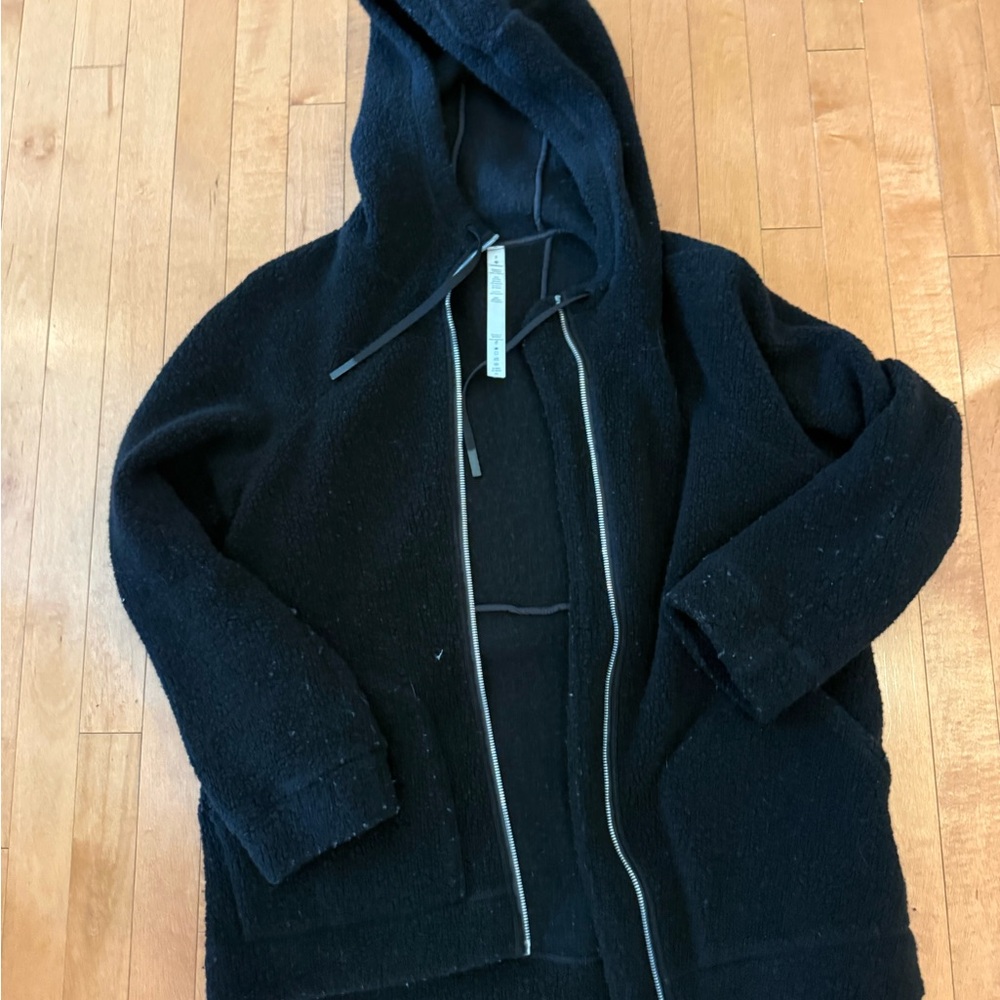 Lululemon Athletica Black Fleece Hooded Zip Jacket